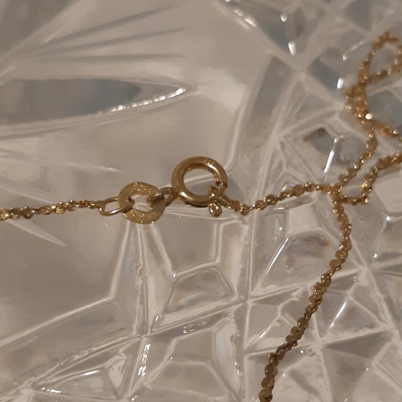 Womans 925 Gold Over Sterling Necklace, With India Ruby Stamped Necklace, 20" L - Picture 3 of 17